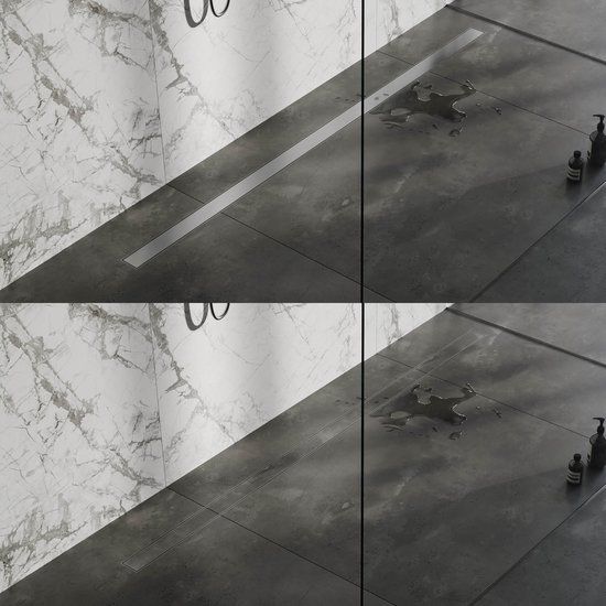 Brauer Douchegoot 200cm - Geborsteld RVS - Omkeerbaar Rooster