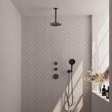 Brauer Gunmetal Carving Thermostatische Regendoucheset Inbouw