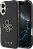 Guess PU Resin Logo Backcover - Geschikt voor iPhone 17 - Zwart