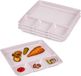 Plasticforte Assiettes à compartiments - 4x pièces - rose - assiette à fondue - 4 compartiments - plastique - 26 x 24 cm - assiette à fondue