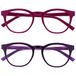 OPULIZE Blu 2 Stuks Blauw Licht Blokkeert Leesbril Roze Purper Computer Gamen Ontspiegeld Mannen Vrouwen BB5-45 +3,00