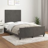 Maison Exclusive - Cadre de lit sans matelas, gris foncé, 120x200 cm, velours