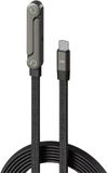 Vyzio - Snellaadkabel met Telefoonhouder - USB-C naar USB-C Kabel 240W - Inklapbare Telefoonstandaard -Oplaadkabel voor Gaming, Streaming & Werken - Geschikt voor iPhone, Samsung, tablets & Gamen - CABSTAND
