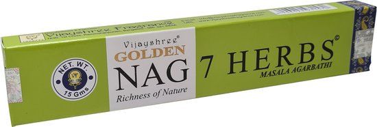 Vijayshree Golden Nag 7 Herbs wierookstokjes - 15 gram