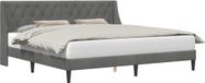 vidaXL Bedframe met hoofdeinde Donkergrijs 180 x 200 cm Fluweel