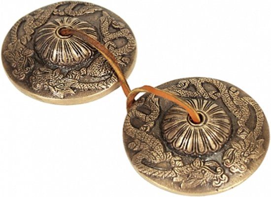 Yogi & Yogini Meditation Tingsha's draken - 7.7 cm - Brons - Metaal - M