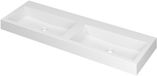 Wastafel INK Momento Dubbele Wastafel Polystone Mat Wit 1400x450x90 mm Zonder Kraangat