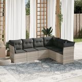 Maison Exclusive - Ensemble de jardin pour le jardin, composé de 6 pièces et coussins, en polyrotin gris clair