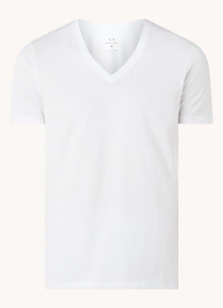 Armani Exchange T-shirt van pima katoen met V-hals
