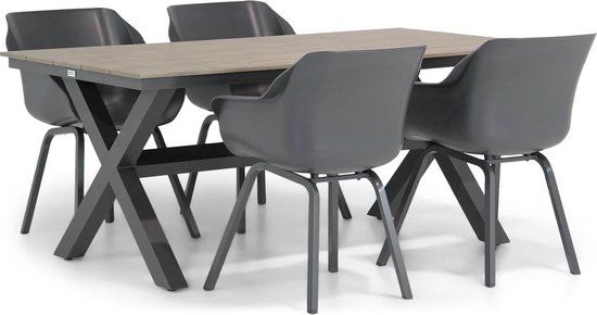 Hartman Sophie Element Dining Set - 5-Piece - Weatherproof - Plastic - Grey-Anthracite