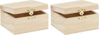 Glorex Hobby 4x stuks petite boîte en bois rectangulaire 12,5 x 11,5 x 7,5 cm - Hobby/knutselen mini boîtes