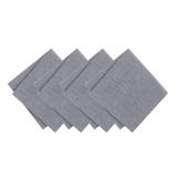 Elrene Home Fashions Continentale effen textuur water- en vlekbestendige stof eetkamerservetten, set van 4, 43 x 43 cm, grijs