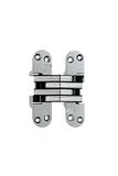 SOSS Onzichtbaar scharnier model 218 voor 4,5 cm dik materiaal, 20 minuten brandwerend, zink, gesatineerde chromen buitenafwerking, modelnummer 218US26D