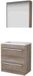Basic Line Comfort 39 Badkamermeubelset - Ondiep - 60 x 39 cm - Met Grepen - 2 Lades - Acryl Wastafel - 1 Kraangat - Spiegelkast - Scotch Oak
