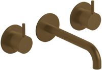 Hotbath Cobber - Wastafelmengkraan - zonder Waste - Laag - Bruin - Inbouw - Messing - V03