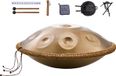Handpan-drum de 22 pouces de diamètre et 9 notes en ré mineur, en acier, avec baguettes assorties, pour adultes