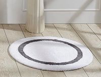 Better Trends 100% Katoen in Race Track Patroon, Wit & Grijs, 76 cm Rond