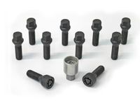 H&R Wielboutenset konisch M14x1.25 - Lengte 40mm - Zwart - 10 stuks - incl. wielsloten