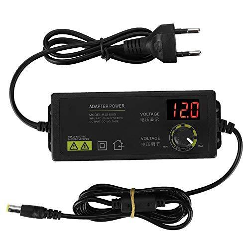 Tonysa Dimbare voedingsadapter, 60W 3V-12V spanningsontwerp,Adjustable power supply, instelbare stroomadapter voor LCD-monitoren/motoren/mini TV/DVD-speler enz. met draaiknop/LED digitaal display