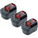 Vhbw 3x Batterie Compatible Avec Black & Decker Xtc12ik Xtc12ikh Outil Électrique (2000 mAh, NiMH, 12 V)