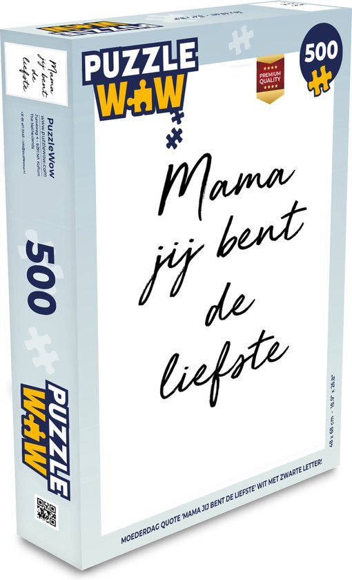 MuchoWow Puzzel Quotes - Mama jij bent de liefste - Moeder - Spreuken - Legpuzzel - Puzzel 500 stukjes