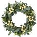 JINGHONG Groene eucalyptuskrans, kunstmatige eucalyptusbladeren krans met grote bessen, lente/zomer groene krans voor voordeur muur raam decor-50,8 cm