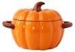 Omgoods - Soupière en céramique en forme de citrouille avec couvercle - 1,9 L pour les fêtes