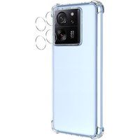 Phonillico® Schokbestendig hoesje voor Xiaomi 13T / 13T PRO en 2 camerabescherming Gehard glas