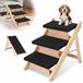 Relaxdays Hondentrap - 3 treden - 61,5x56x44 cm - naturel en zwart