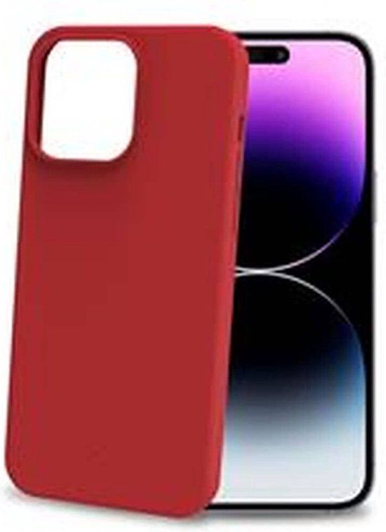 Celly Cromo Siliconen hoesje - Rood - Geschikt voor Apple iPhone 15 Pro Max
