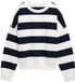 Tom Tailor Denim - Sweatshirt met losse pasvorm - Maat S - navy white block stripe