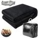 Tapis de camping festif, 300x600 cm, noir, HDPE, imperméable, avec 13 piquets