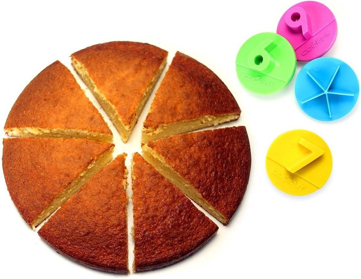 Cookut 4-delige Cake Slice Marker, Multi-Colour