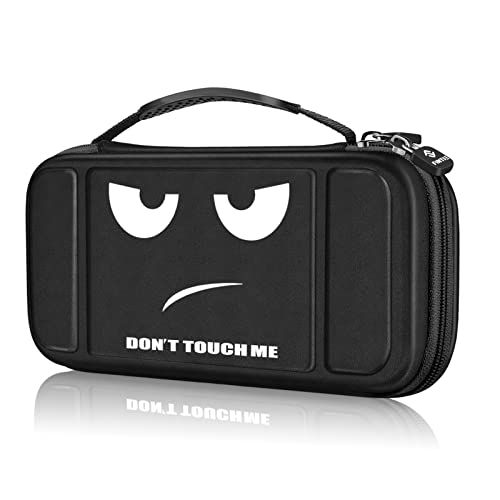Fintie Carry Case voor Nintendo Switch Lite 2019 - [Schokbestendig] Harde hoes Beschermhoes Tas met 15 Game Card / 2 Micro SD-kaartsleuven, Binnenzak voor Switch Lite Console & Accessoires, Don't Touch