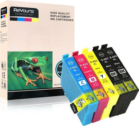Reyours ReYours® inktcartridges voor Epson 603 XL, multipack van 5 kleuren voor Epson Expression Home XP-2105 XP-3100 XP-3105 XP-4100 XP-4105 Workforce WF-2830DWF WF-2835DWF WF-2850DWF