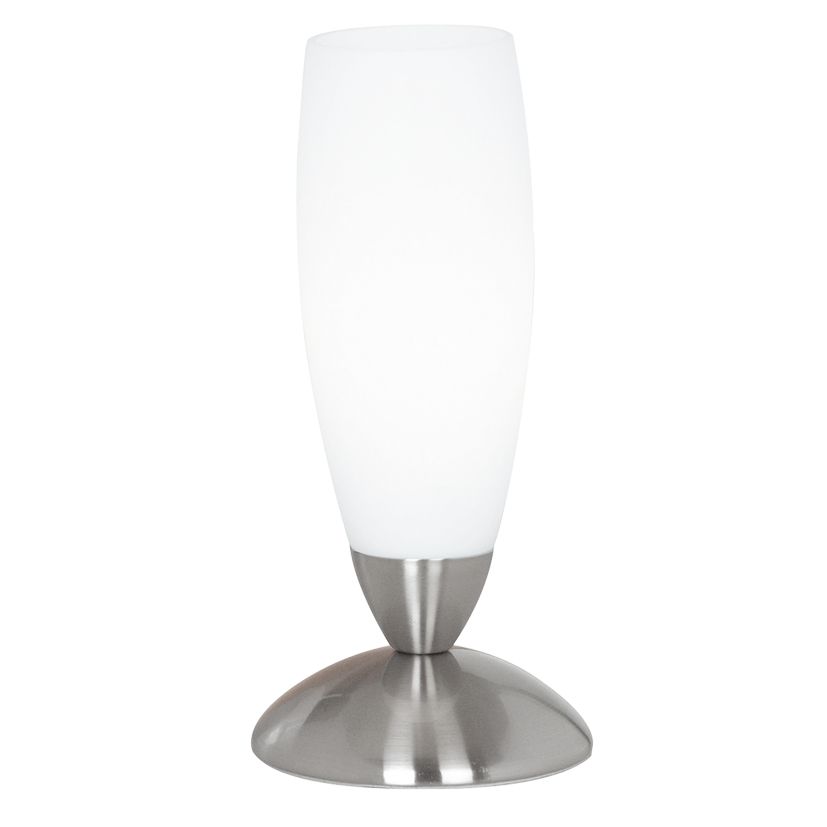 EGLO Slim Tafellamp - Wit, Nikkel - E14 - Glas, Staal
