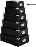 5five Opbergdoos - Zwart - Karton - L28 x B19.5 x H11 cm