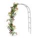 Relaxdays Rozenboog Metaal, 240 cm, Plantensteun voor Rozen en Klimplanten, Vrijstaand, Weerbestendig, Groen