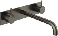Hotbath Cobber - Wastafelmengkraan - Zonder Waste - Laag - Geborsteld Zwart PVD - Inbouw - Messing