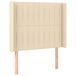 VidaXL Hoofdbord met randen 93x16x118/128 cm stof crèmekleurig
