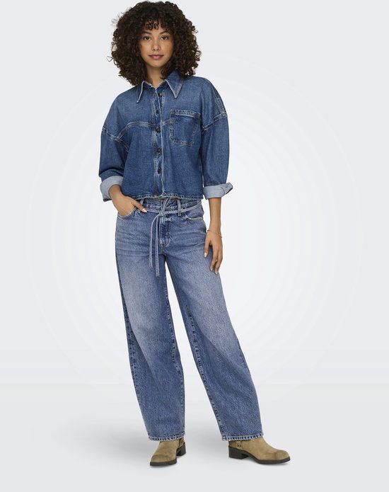 ONLY ONLGIANNA MW STRAIGHT Jeans - Medium Blue - W28/L32