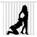 QWRSMYX Sexy Woman Decor Douchegordijn Zwart Wit Meisje Grappig Modern Lady Decor Stof Badkamer Set met Haak 170 cm x 70 cm