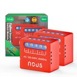 Nous B6Z ZigBee Mini Smart Switch-module, 1-kanaals inbouwschakelmodule, ZigBee 3.0, 100-240V, 2000W, voor Alexa, Google Assistant, SmartThings, Gateway vereist, verpakking van 2 stuks