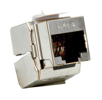 ROLINE Cat.6/Class E Keystone, RJ-45, afgeschermd, zilverkleurig