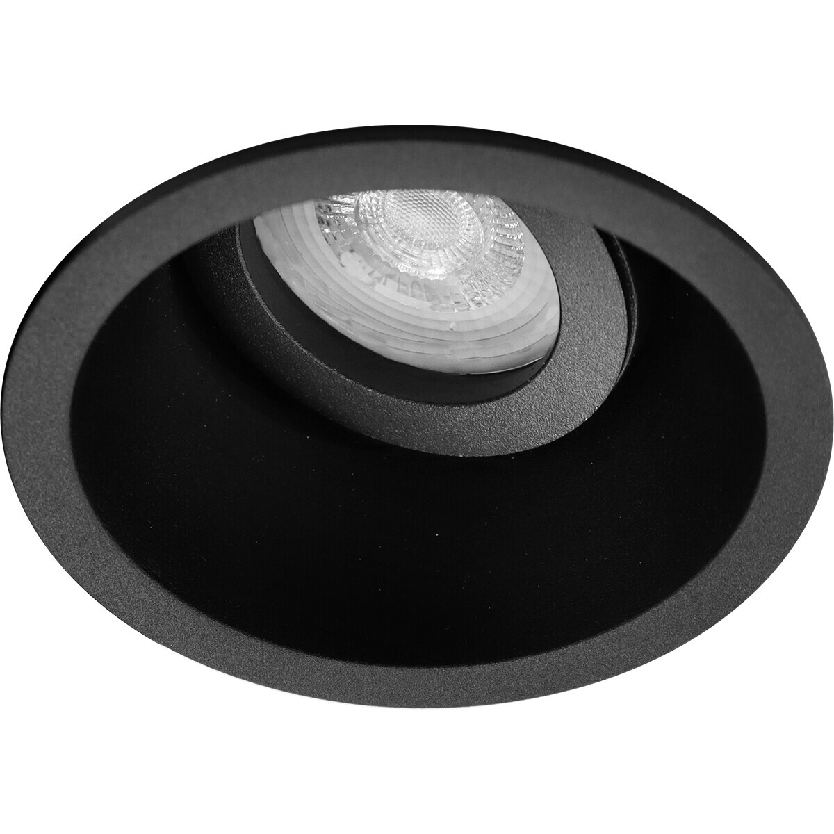 BES LED Spot Armatuur GU10 - Pragmi Zano Pro - Inbouw Rond - Mat Zwart - Aluminium - Kantelbaar - Ã˜93mm