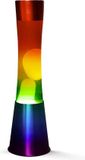 i-Total Lampe à lave - Lampe à lave - Lampe d'ambiance - 40x11 cm - Verre/Aluminium - 30W - Arc-en-ciel - XL1782