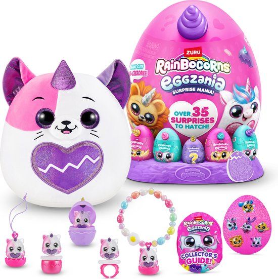 Rainbocorns Eggzania Surprise Mania - Trixie the Kitten - 28cm Plush Toy with Surprises