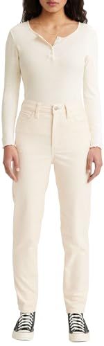 Levi's Women HIGH Waisted MOM Jean Shorts - White Smoke