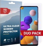 Rosso Screen Protector Ultra Clear Duo Pack Geschikt voor Samsung Galaxy A21s