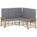 vidaXL Ensemble de banc de jardin beige et gris clair en polyrotin réglable